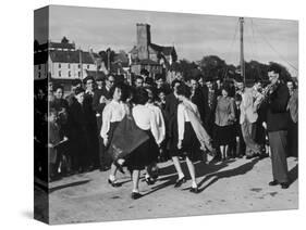 Crowd Watching Girls Performing Traditional Irish Dancing at Killybegs County Donegal Ireland-null-Stretched Canvas