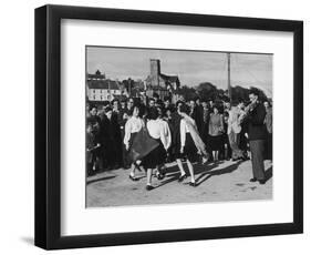 Crowd Watching Girls Performing Traditional Irish Dancing at Killybegs County Donegal Ireland-null-Framed Photographic Print