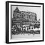 Crowd Watching Hockey Game Outside Palace Hotel-null-Framed Photographic Print