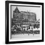 Crowd Watching Hockey Game Outside Palace Hotel-null-Framed Photographic Print