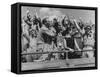 Crowd Yelling and Whooping It Up in the Stands at the Texas A&M Vs Villanova Football Game-Joe Scherschel-Framed Stretched Canvas