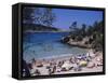 Crowded Beach at Portinatx, Ibiza, Baleares, (Spain)-J Lightfoot-Framed Stretched Canvas