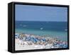 Crowded Beach, South Beach, Miami Beach, Florida, United States of America, North America-Angelo Cavalli-Framed Stretched Canvas