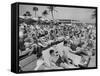 Crowded Beach-null-Framed Stretched Canvas