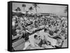 Crowded Beach-null-Framed Stretched Canvas