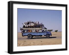 Crowded Bedford Bus Travels Along Main Road from Khartoum to Shendi, Old Market Town on Nile River-Nigel Pavitt-Framed Photographic Print