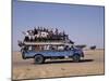 Crowded Bedford Bus Travels Along Main Road from Khartoum to Shendi, Old Market Town on Nile River-Nigel Pavitt-Mounted Photographic Print