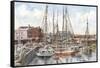 Crowded Dock-Stanton Manolakas-Framed Stretched Canvas