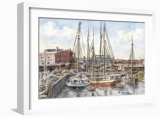 Crowded Dock-Stanton Manolakas-Framed Giclee Print