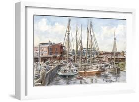 Crowded Dock-Stanton Manolakas-Framed Giclee Print