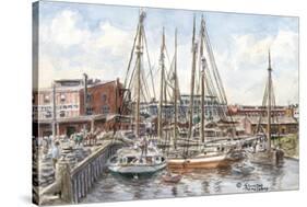 Crowded Dock-Stanton Manolakas-Stretched Canvas