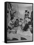 Crowded Living Quarters of Japanese American Family Interned in a Relocation Camp-Hansel Mieth-Framed Stretched Canvas