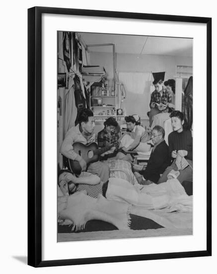 Crowded Living Quarters of Japanese American Family Interned in a Relocation Camp-Hansel Mieth-Framed Photographic Print