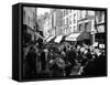 Crowded Parisan Street, Prob. Rue Mouffetard, Filled with Small Shops and Many Shoppers-Alfred Eisenstaedt-Framed Stretched Canvas
