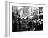 Crowded Parisan Street, Prob. Rue Mouffetard, Filled with Small Shops and Many Shoppers-Alfred Eisenstaedt-Framed Photographic Print