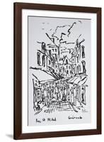 Crowded pedestrian streets, Guerande, Loire-Atlantique, France-Richard Lawrence-Framed Photographic Print