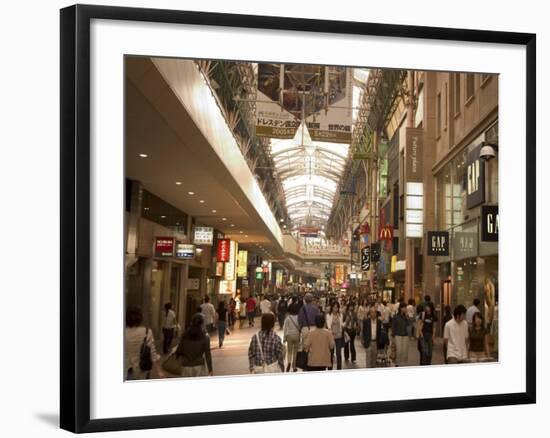 Crowded Shopping Arcade, Kobe City, Kansai, Honshu Island, Japan-Christian Kober-Framed Photographic Print