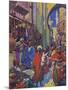 Crowded Shopping Street Bazaar in Cairo, Egypt-null-Mounted Art Print