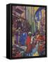 Crowded Shopping Street Bazaar in Cairo, Egypt-null-Framed Stretched Canvas