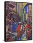 Crowded Shopping Street Bazaar in Cairo, Egypt-null-Framed Stretched Canvas