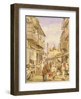 Crowded Street Scene in Lahore, India-William Carpenter-Framed Giclee Print