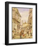 Crowded Street Scene in Lahore, India-William Carpenter-Framed Giclee Print