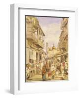 Crowded Street Scene in Lahore, India-William Carpenter-Framed Giclee Print