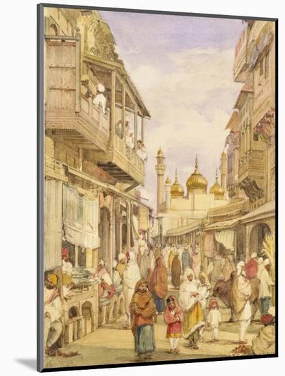 Crowded Street Scene in Lahore, India-William Carpenter-Mounted Giclee Print