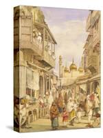 Crowded Street Scene in Lahore, India-William Carpenter-Stretched Canvas