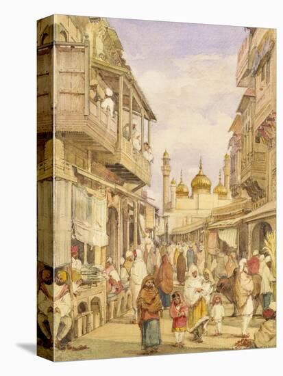 Crowded Street Scene in Lahore, India-William Carpenter-Stretched Canvas