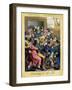 Crowding to the Pit, Plate 1 from Theatrical Pleasures, Pub. Thos. Mclean, London, 1821-Theodore Lane-Framed Giclee Print