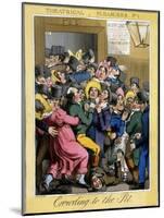 Crowding to the Pit, Plate 1 from Theatrical Pleasures, Pub. Thos. Mclean, London, 1821-Theodore Lane-Mounted Giclee Print