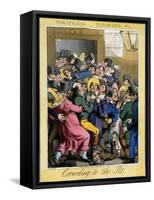 Crowding to the Pit, Plate 1 from Theatrical Pleasures, Pub. Thos. Mclean, London, 1821-Theodore Lane-Framed Stretched Canvas