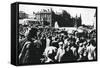 Crowds around a Downed German Bomber on Display in Sverdlov Square, Moscow, 1941-null-Framed Stretched Canvas