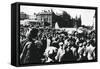 Crowds around a Downed German Bomber on Display in Sverdlov Square, Moscow, 1941-null-Framed Stretched Canvas