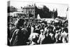 Crowds around a Downed German Bomber on Display in Sverdlov Square, Moscow, 1941-null-Stretched Canvas