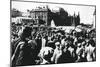 Crowds around a Downed German Bomber on Display in Sverdlov Square, Moscow, 1941-null-Mounted Giclee Print