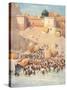 Crowds at Benares, India-null-Stretched Canvas