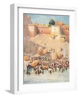 Crowds at Benares, India-null-Framed Art Print