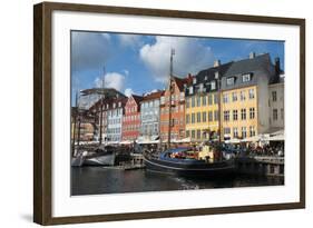 Crowds at Cafes and Restaurants, Nyhavn, Copenhagen, Denmark-Inger Hogstrom-Framed Photographic Print