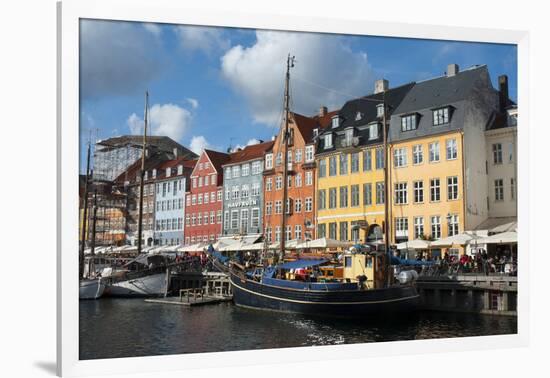 Crowds at Cafes and Restaurants, Nyhavn, Copenhagen, Denmark-Inger Hogstrom-Framed Photographic Print