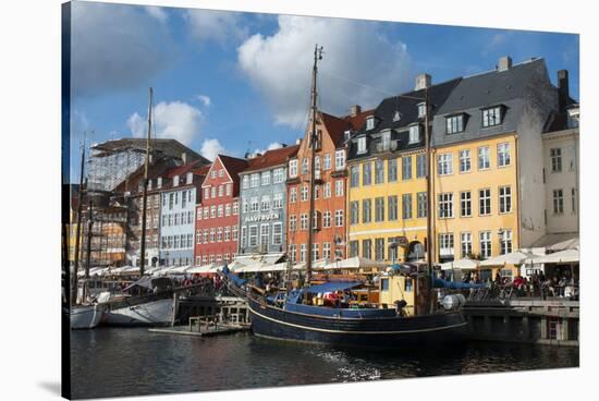 Crowds at Cafes and Restaurants, Nyhavn, Copenhagen, Denmark-Inger Hogstrom-Stretched Canvas