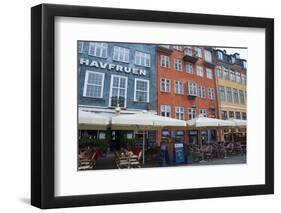 Crowds at Cafes and Restaurants, Nyhavn, Copenhagen, Denmark-Inger Hogstrom-Framed Photographic Print