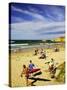 Crowds at the Beach, Torquay, Great Ocean Road, Victoria, Australia-David Wall-Stretched Canvas