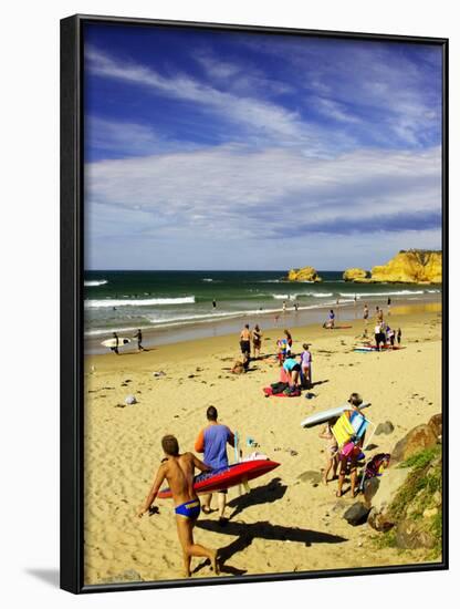 Crowds at the Beach, Torquay, Great Ocean Road, Victoria, Australia-David Wall-Framed Photographic Print