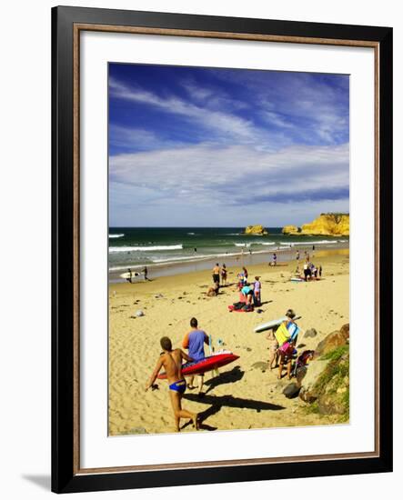 Crowds at the Beach, Torquay, Great Ocean Road, Victoria, Australia-David Wall-Framed Photographic Print