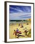 Crowds at the Beach, Torquay, Great Ocean Road, Victoria, Australia-David Wall-Framed Photographic Print