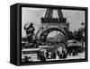 Crowds at The Eiffel Tower-null-Framed Stretched Canvas