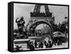 Crowds at The Eiffel Tower-null-Framed Stretched Canvas