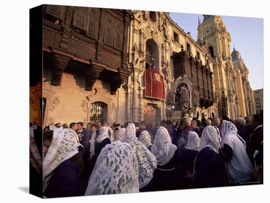 Crowds Celebrating Christian Festival of Easter Sunday, Lima, Peru, South America-Oliviero Olivieri-Stretched Canvas